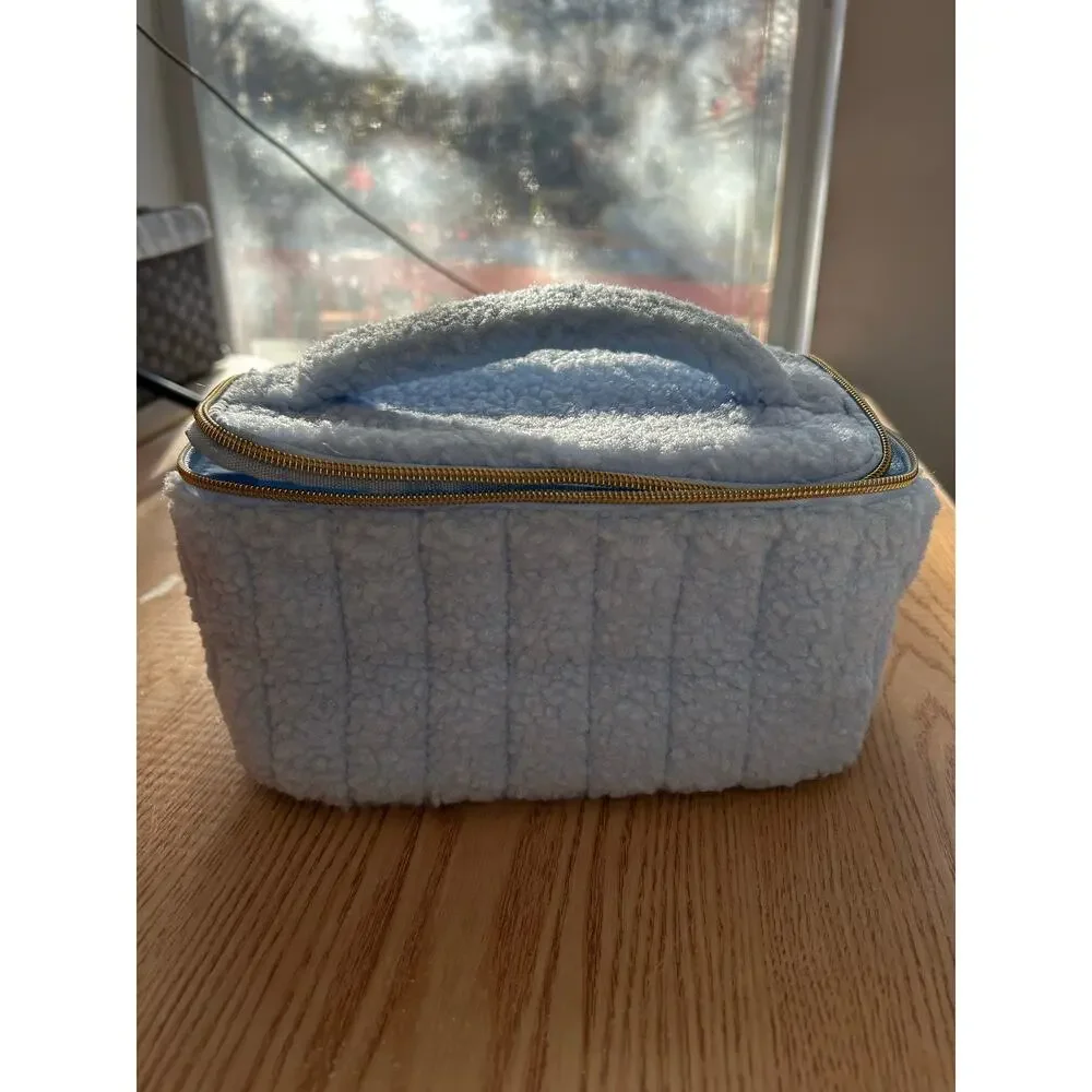 New Vivitar Makeup 💄 Cosmetics Toiletries Bag Fleece Soft Baby Blue